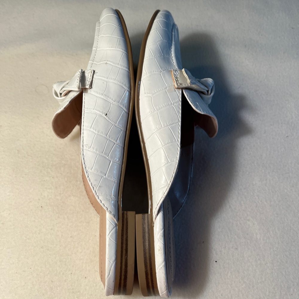 Bandolino White Mules Croc-Embossed Slip-On - Picture 3 of 5